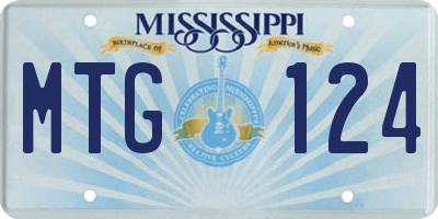 MS license plate MTG124