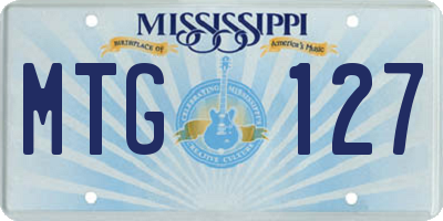 MS license plate MTG127