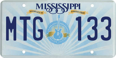 MS license plate MTG133