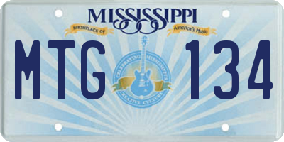 MS license plate MTG134