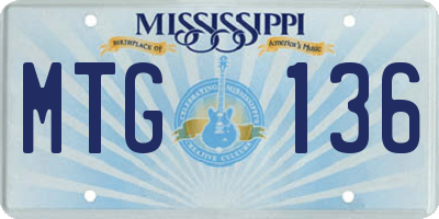 MS license plate MTG136