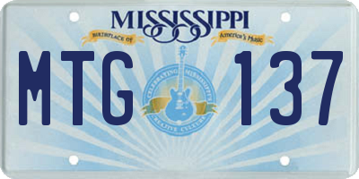 MS license plate MTG137