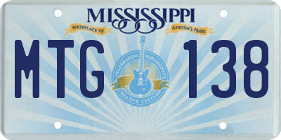 MS license plate MTG138