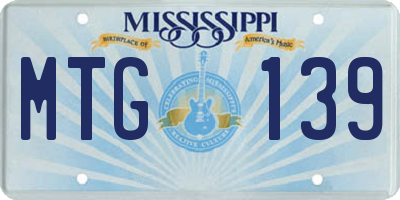 MS license plate MTG139