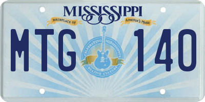 MS license plate MTG140