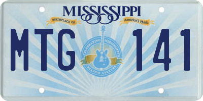 MS license plate MTG141