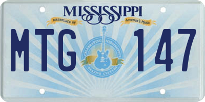 MS license plate MTG147