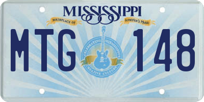 MS license plate MTG148