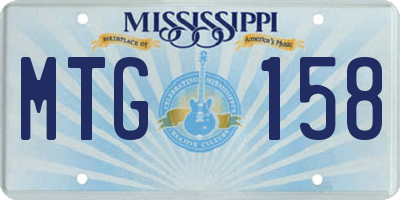 MS license plate MTG158
