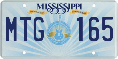MS license plate MTG165