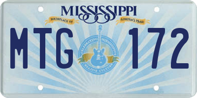 MS license plate MTG172