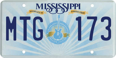 MS license plate MTG173