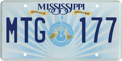 MS license plate MTG177