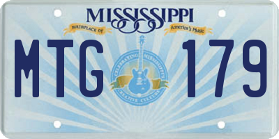 MS license plate MTG179