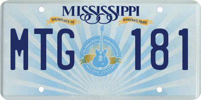 MS license plate MTG181