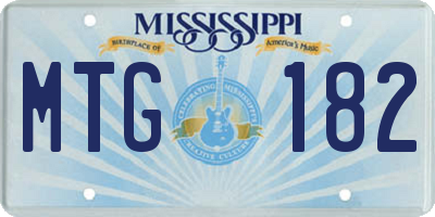 MS license plate MTG182