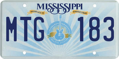MS license plate MTG183