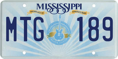 MS license plate MTG189