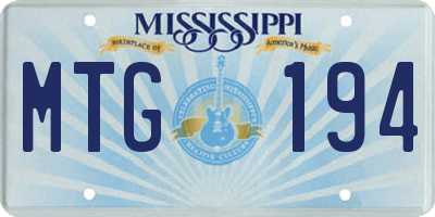 MS license plate MTG194