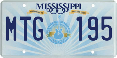MS license plate MTG195