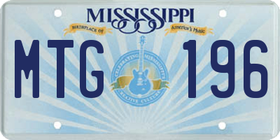 MS license plate MTG196
