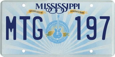 MS license plate MTG197