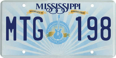 MS license plate MTG198