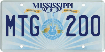 MS license plate MTG200