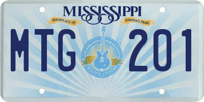 MS license plate MTG201