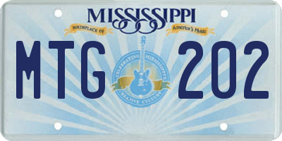 MS license plate MTG202