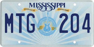 MS license plate MTG204
