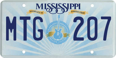 MS license plate MTG207
