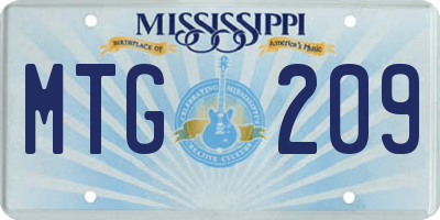 MS license plate MTG209