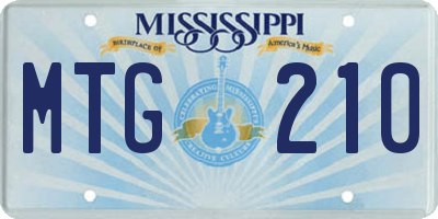 MS license plate MTG210