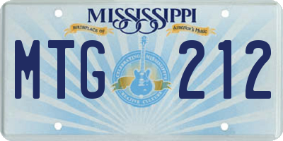 MS license plate MTG212