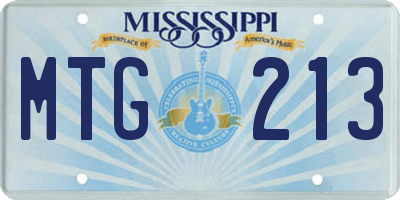 MS license plate MTG213
