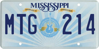 MS license plate MTG214