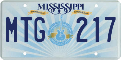 MS license plate MTG217