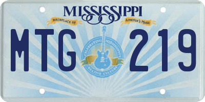 MS license plate MTG219