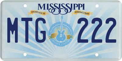 MS license plate MTG222