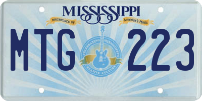 MS license plate MTG223