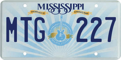 MS license plate MTG227