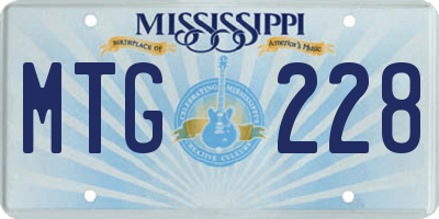 MS license plate MTG228