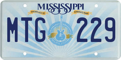 MS license plate MTG229