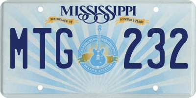 MS license plate MTG232