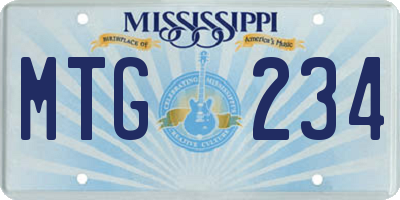 MS license plate MTG234