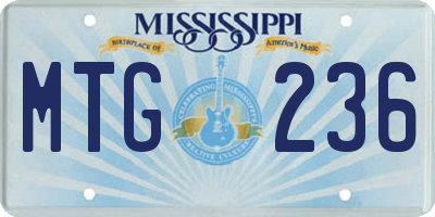 MS license plate MTG236