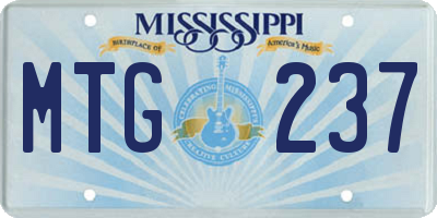 MS license plate MTG237