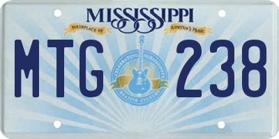MS license plate MTG238