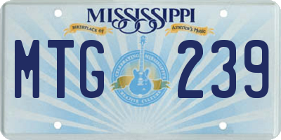 MS license plate MTG239